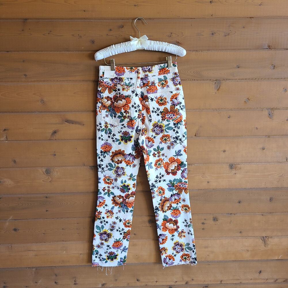 Anthropologie Cigarette Jean Floral Pilcro High Rise 26 Cottagecore Garden NWT - Picture 4 of 6